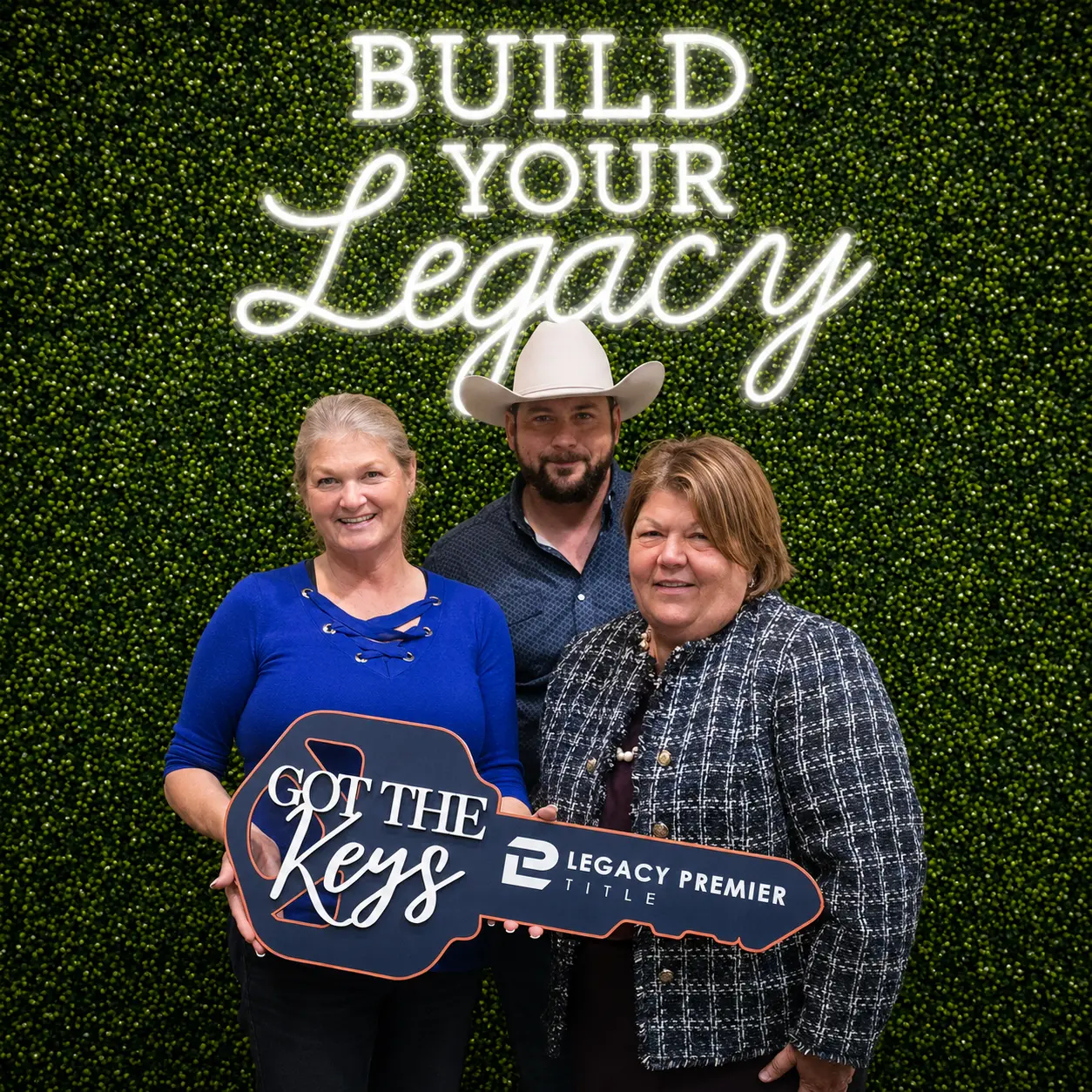 Clients and their agent after a Legacy Premier Title closing